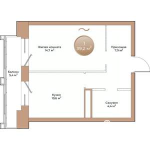 1-к квартира, строящийся дом, 39м2, 10/24 этаж