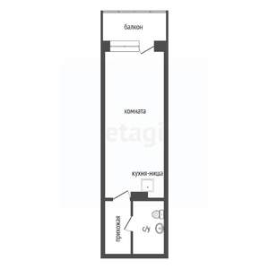 Студия квартира, вторичка, 25м2, 16/19 этаж