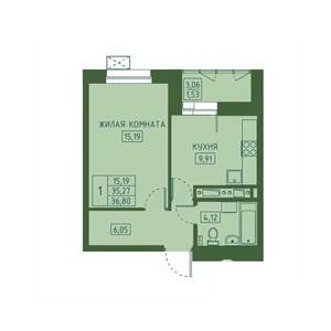1-к квартира, вторичка, 37м2, 9/23 этаж