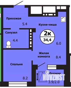 2-к квартира, вторичка, 34м2, 10/21 этаж