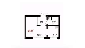 1-к квартира, вторичка, 25м2, 15/18 этаж