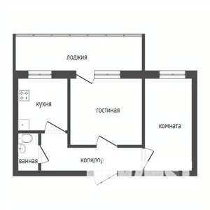 2-к квартира, вторичка, 47м2, 6/9 этаж