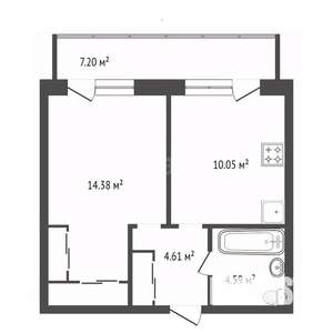 1-к квартира, вторичка, 36м2, 15/15 этаж