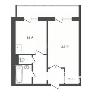 1-к квартира, вторичка, 32м2, 2/10 этаж