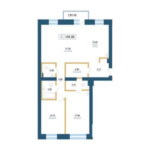 4-к квартира, вторичка, 104м2, 5/7 этаж