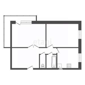 2-к квартира, вторичка, 50м2, 4/14 этаж