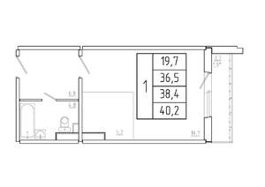 1-к квартира, вторичка, 38м2, 5/17 этаж