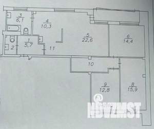 4-к квартира, вторичка, 101м2, 3/9 этаж