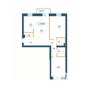 3-к квартира, вторичка, 87м2, 2/7 этаж