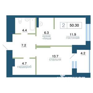 2-к квартира, вторичка, 50м2, 10/24 этаж