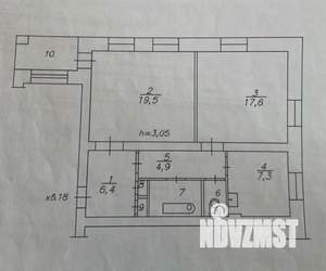2-к квартира, вторичка, 62м2, 3/3 этаж