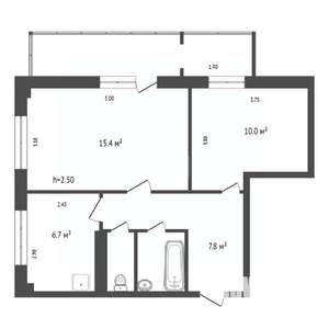 2-к квартира, вторичка, 46м2, 8/9 этаж