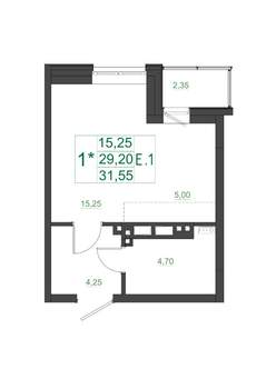 Студия квартира, вторичка, 32м2, 17/17 этаж