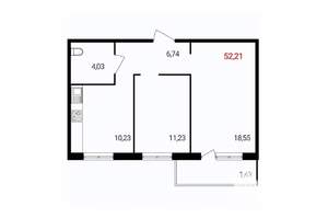 2-к квартира, вторичка, 52м2, 11/18 этаж