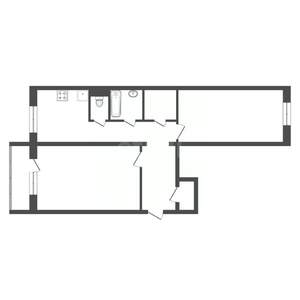 2-к квартира, вторичка, 58м2, 4/4 этаж