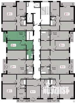 2-к квартира, строящийся дом, 45м2, 7/17 этаж