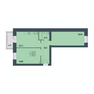 2-к квартира, строящийся дом, 67м2, 8/9 этаж