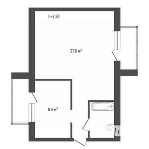 2-к квартира, вторичка, 44м2, 6/9 этаж