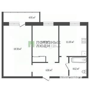 2-к квартира, вторичка, 53м2, 13/15 этаж