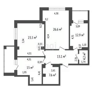 3-к квартира, вторичка, 103м2, 11/24 этаж
