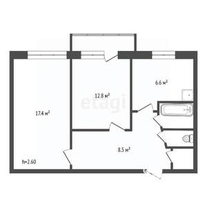 2-к квартира, вторичка, 49м2, 5/5 этаж