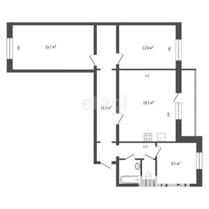 3-к квартира, вторичка, 75м2, 11/14 этаж
