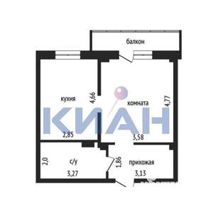 2-к квартира, вторичка, 42м2, 3/16 этаж