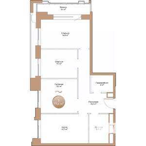 3-к квартира, вторичка, 77м2, 7/24 этаж