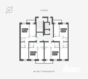 1-к квартира, вторичка, 41м2, 12/16 этаж