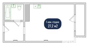 Студия квартира, вторичка, 27м2, 24/25 этаж