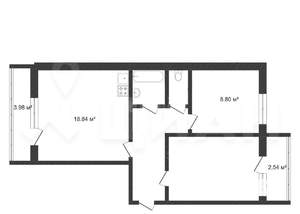 2-к квартира, вторичка, 51м2, 9/10 этаж