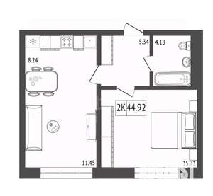 2-к квартира, вторичка, 45м2, 17/17 этаж