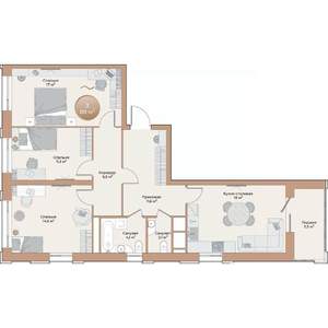 3-к квартира, вторичка, 88м2, 4/24 этаж