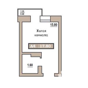 Студия квартира, вторичка, 18м2, 2/9 этаж