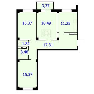 3-к квартира, строящийся дом, 84м2, 5/9 этаж