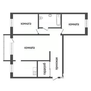 3-к квартира, вторичка, 67м2, 10/10 этаж