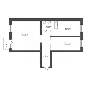 3-к квартира, вторичка, 67м2, 1/4 этаж