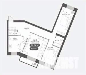 3-к квартира, вторичка, 93м2, 5/15 этаж