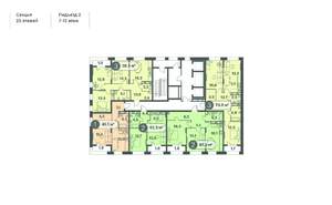 1-к квартира, строящийся дом, 45м2, 7/25 этаж