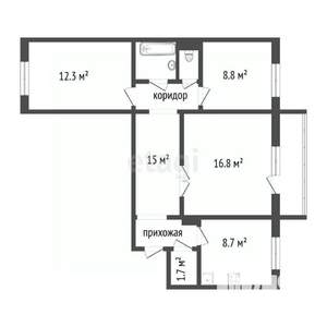 3-к квартира, вторичка, 60м2, 3/9 этаж