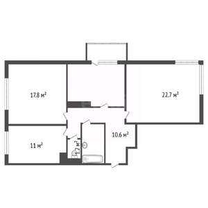 3-к квартира, вторичка, 79м2, 13/25 этаж