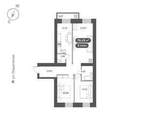 3-к квартира, вторичка, 76м2, 13/16 этаж