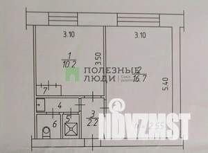 1-к квартира, вторичка, 34м2, 7/9 этаж