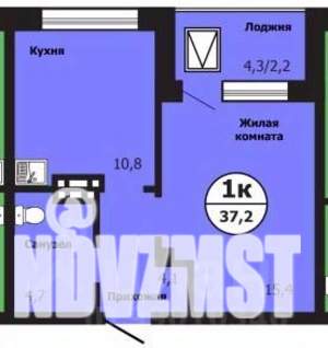 1-к квартира, строящийся дом, 37м2, 9/19 этаж