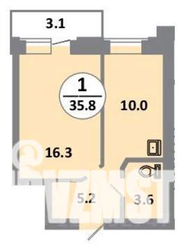 1-к квартира, вторичка, 36м2, 11/14 этаж