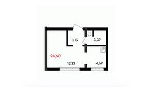 1-к квартира, вторичка, 25м2, 8/18 этаж