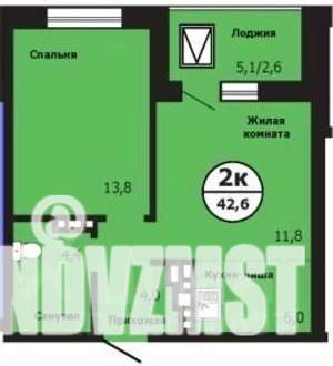 2-к квартира, вторичка, 42м2, 3/19 этаж