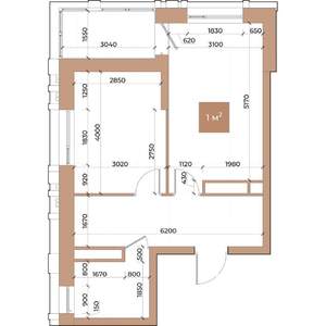 1-к квартира, вторичка, 45м2, 11/24 этаж