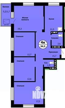 4-к квартира, вторичка, 95м2, 13/19 этаж