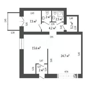 3-к квартира, вторичка, 58м2, 2/9 этаж